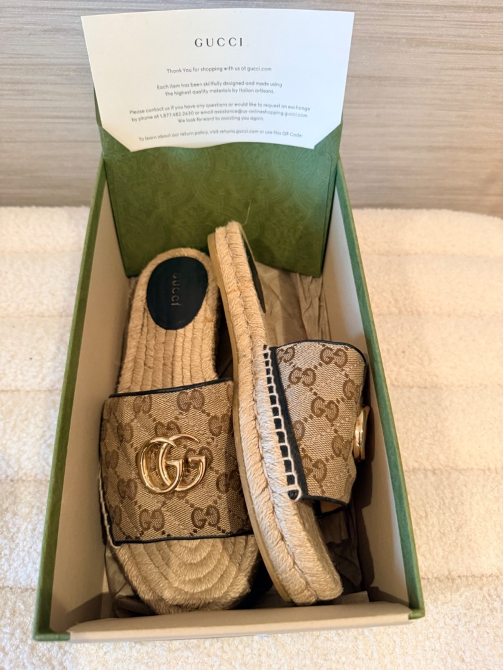 Gucci Matelasse Espadrille Slides - Picture 4 of 6